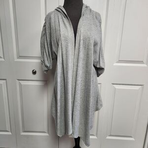 Eyeshadow Woman's Size 2X Short Sleeve Cardigan with Hood